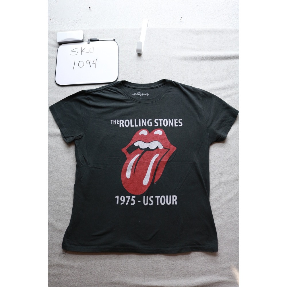 The Rolling Stones T-Shirt Mens XL Black 1975 US Tour Graphic Rock Band Tee